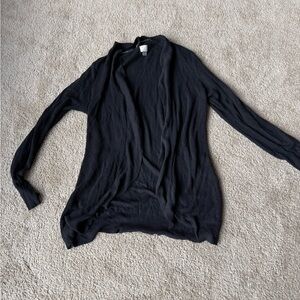 A New Day- Black Ribbed Long Sleeve Cardigan